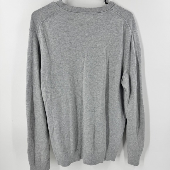 Banana Republic Men's V Neck‎ Sweater Heather Gray Size Large Cashmere Blend - Picture 7 of 10